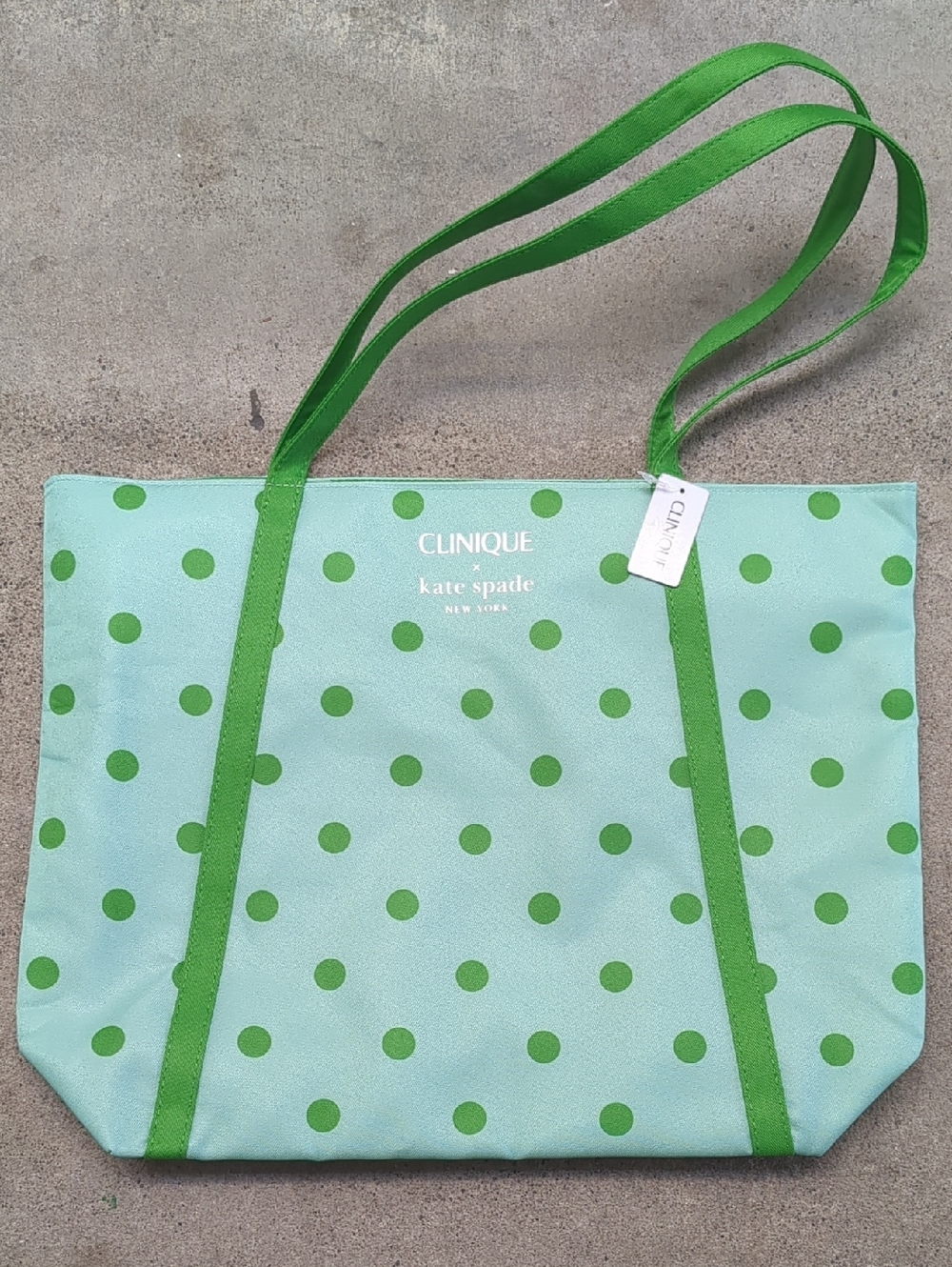 kate spade Mint Green and Bright Green Polka Dot Tote